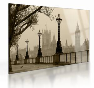 Tablou pe sticlă - Londra în ceață, Anglia (70x50 cm)