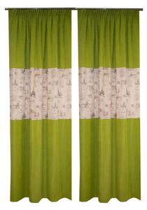 Set draperii Velaria, verde cu imprimeu, 2 130x260 cm
