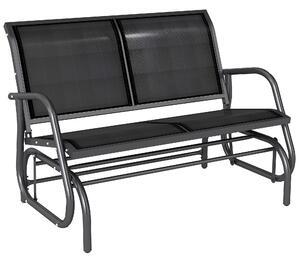 Outsunny Banca tip Leagan 2Locuri in Metal, Negru, 123x70x87cm | Aosom Romania