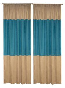 Set draperii Velaria albastra cu parte cappuccino, 2 150x220 cm