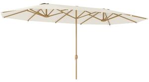 Outsunny Umbrelă de Soare cu Două Fețe și Mâner cu Manivelă Ușor de Utilizat, 455x265x238 cm, Bej | Aosom Romania