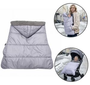 Husa protectie de iarna pentru carucior si marsupiu Kidizi All Grey, model universal transformabil