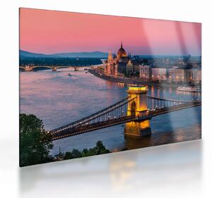 Tablou pe sticlă - Panorama orașului Budapesta, Ungaria (70x50 cm)
