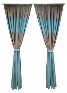 Set draperii Velaria turcoaz cu gri, 2x190x240 cm