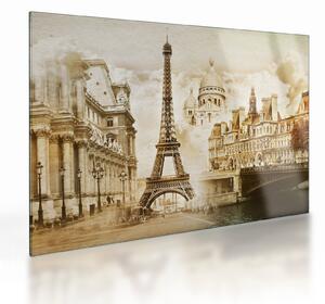 Tablou pe sticlă - Monumente din Paris (70x50 cm)