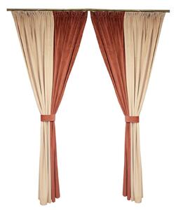 Set draperii Velaria catifea piersica, 2x155x245 cm