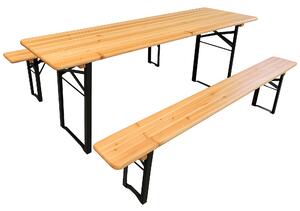Set de bere 197x60 cm – Masă de grădină cu bănci pentru 8 persoane - 197cm x 60cm -