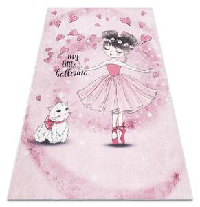 BAMBINO 2185 covor lavabil Balerina, pisicuta pentru copii anti-alunecare roz - SECUNDAR-COTATI PRODUSUL
