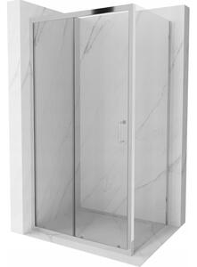 Mexen Apia, cabină de duș cu ușă glisantă 145 (uşă) x 80 (perete) cm, sticlă transparentă 6 mm, profil cromat, 840-145-080-01-00