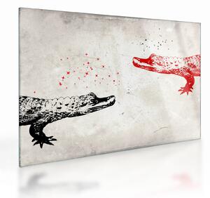 Tablou pe sticlă - Crocodili (70x50 cm)