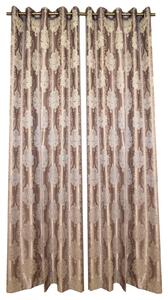 Set draperii Velaria tafta baroc gri, cu capse, 2x150x260 cm
