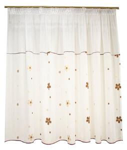 Perdea Velaria sable daisy alb cu flori wenge, 300x155 cm