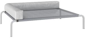PawHut Pat Ridicat cu Pernă Detasabilă, Plasa Ventilată, Talie Medie, Gri Deschis | Aosom Romania