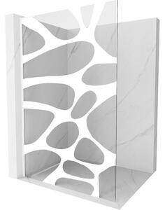 Mexen Kioto L, paravan de dus walk-in 80 x 200 cm, 8 mm sticla transparenta model alb, profil alb, 800-080-103-20-97