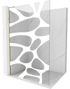 Mexen Kioto L, Masa de dus Walk-In 120 x 200 cm, 8 mm sticla transparenta model alb, profil auriu lucios, 800-120-103-50-97
