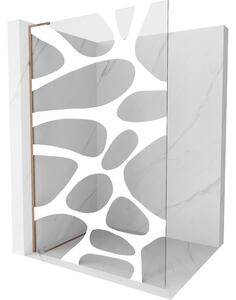 Mexen Kioto L, Paravan de duș Walk-In 100 x 200 cm, 8 mm model alb din sticlă transparentă, profil auriu roz, 800-100-103-60-97