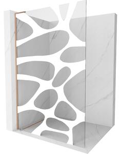 Mexen Kioto L, Paravan de duș Walk-In 120 x 200 cm, 8 mm model alb din sticlă transparentă, profil cupru mat, 800-120-103-65-85