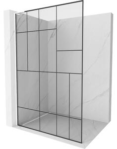 Mexen Kioto L, paravan de dus walk-in 80 x 200 cm, sticla transparenta 8 mm model negru, profil alb, 800-080-103-20-78
