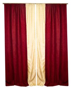 Set draperii Velaria baroc auriu cu grena pe verticala, 2x160x280 cm