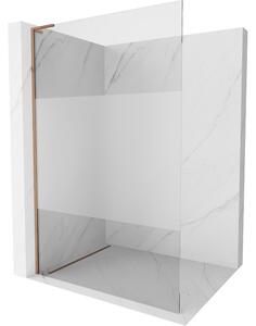 Mexen Kioto L, Paravan de duș Walk-In 70 x 200 cm, 8 mm sticlă transparentă-ger, profil auriu roz, 800-070-103-60-35