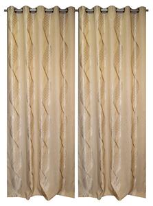 Set draperii Velaria clepsidra bej cu capse, 2x150x250 cm