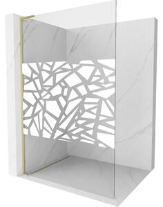 Mexen Kioto L, Masa de dus Walk-In 70 x 200 cm, 8 mm sticla transparenta model alb, profil auriu mat, 800-070-103-55-85