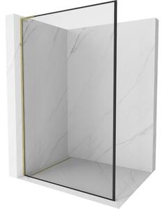 Mexen Kioto L, paravan de dus walk-in 70 x 200 cm, 8 mm sticla transparenta model negru, profil auriu lucios, 800-070-103-50-70
