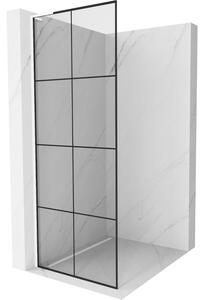 Mexen Kioto L, paravan de dus walk-in 80 x 200 cm, 8 mm sticla transparenta model negru, profil alb, 800-080-103-20-77