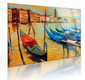 Tablou pe sticlă - Port în Veneția (70x50 cm)