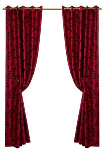 Set draperii Velaria blackout spic rosu cu capse, 2x150x275