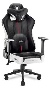 Scaun de gaming pentru copii Diablo Kids X-Player: alb și negru