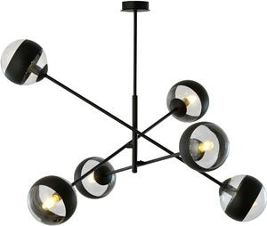 Emibig Linear lampă de tavan 6x10 W negru-transparent 1168/6