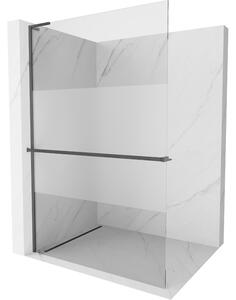 Mexen Kioto+ L, cabină de duș cu poliță și cuier 70 x 200 cm, sticlă transparentă 8 mm, profil grafit, 800-070-123-66-35