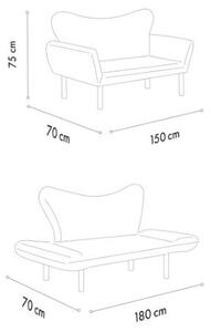 Canapea extensibilă 2-locuri Chatty (gri). Promo -9%. 1062614
