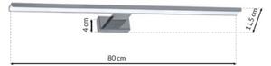 Aplica LED pentru oglindă de baie SHINE, 15W, 230V, 80 cm, IP44, crom lucios