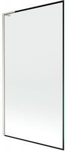 Mexen Next L, paravan de baie cu 1 aripă 100 x 150 cm, model sticlă transparentă de 6 mm negru, sticlă transparentă de 6 mm, profil din oțel periat, 895-100-000-03-70-97