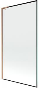 Mexen Next L, paravan de baie cu 1 aripă 100 x 150 cm, model sticlă transparentă-negru de 6 mm, profil cupru, 895-100-000-03-70-65