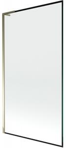 Mexen Next L, paravan de baie cu 1 aripă 100 x 150 cm, model sticlă transparentă-negru de 6 mm, profil auriu strălucitor, 895-100-000-03-70-50