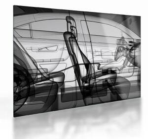 Tablou pe sticlă - 3D model mașina (70x50 cm)