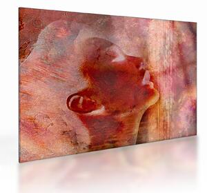 Tablou pe sticlă - Profilul feței feminine (70x50 cm)