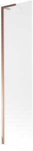 Mexen Next L, paravan de baie cu 1 aripă 50 x 150 cm, sticlă mată 6 mm, profil auriu roz, 895-050-000-03-30-60