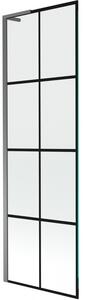 Mexen Next L, paravan de baie cu 1 aripă 60 x 150 cm, model sticlă transparentă-negru de 6 mm, profil grafit, 895-060-000-03-77-95