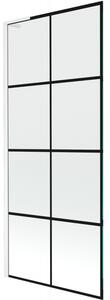 Mexen Next L, paravan de baie cu 1 aripă 80 x 150 cm, model sticlă transparentă de 6 mm negru, profil alb, 895-080-000-03-77-20