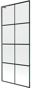 Mexen Next L, paravan de baie cu 1 aripă 80 x 150 cm, model sticlă transparentă-negru de 6 mm, profil grafit, 895-080-000-03-77-66