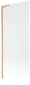 Mexen Next L, paravan de baie cu 1 aripă 80 x 150 cm, sticlă mată 6 mm, profil cupru, 895-080-000-03-30-65