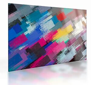 Tablou pe sticlă - Dungi colorate cu pensula (70x50 cm)