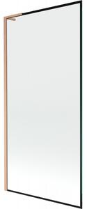 Mexen Next L, paravan de baie cu 1 aripă 90 x 150 cm, model sticlă transparentă-negru de 6 mm, profil cupru, 895-090-000-03-70-65