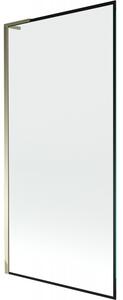 Mexen Next L, paravan de baie cu 1 aripă 90 x 150 cm, model sticlă transparentă-negru de 6 mm, profil auriu strălucitor, 895-090-000-03-70-50