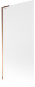 Mexen Next L, paravan de baie cu 1 aripă 90 x 150 cm, sticlă mată 6 mm, profil auriu roz, 895-090-000-03-30-60