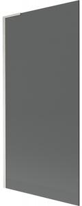 Mexen Next L, paravan de baie cu 1 aripă 90 x 150 cm, sticlă gri 6 mm, sticlă transparentă 6 mm, profil din oțel periat, 895-090-000-03-40-97